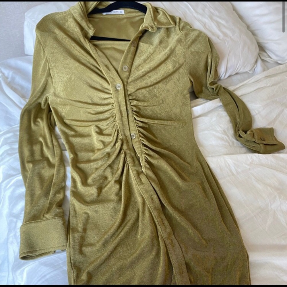 12th tribe green long sleeve dress Small